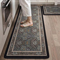 Collive Kitchen Mats Cushioned Anti Fatigue, Waterproof Kitchen Floor Mat Non Slip Desk Rugs Comfort Standing Rug for Sink, Office, Laundry, Home Decor, Black/Mulit
