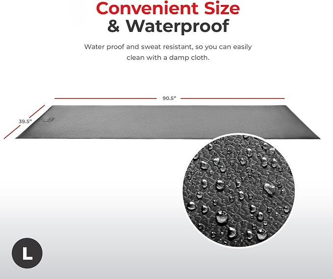 Sunny Health & Fitness Equipment Mat – Multiple Size Options – Non-Slip Floor Protection Pad for Treadmill, Bike, Elliptical, Yoga or Standing Desk and other Exercise Equipment