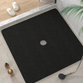 HITSLAM Square Shower Mat, 40 x 40 Inch Non Slip Bath Mat for Tub, Soft PVC Loofah Bathtub Mats with Drain Holes, Quick Drying Bathroom Stall Floor Mat, Bathroom Accessories Without Suction Cup, Black