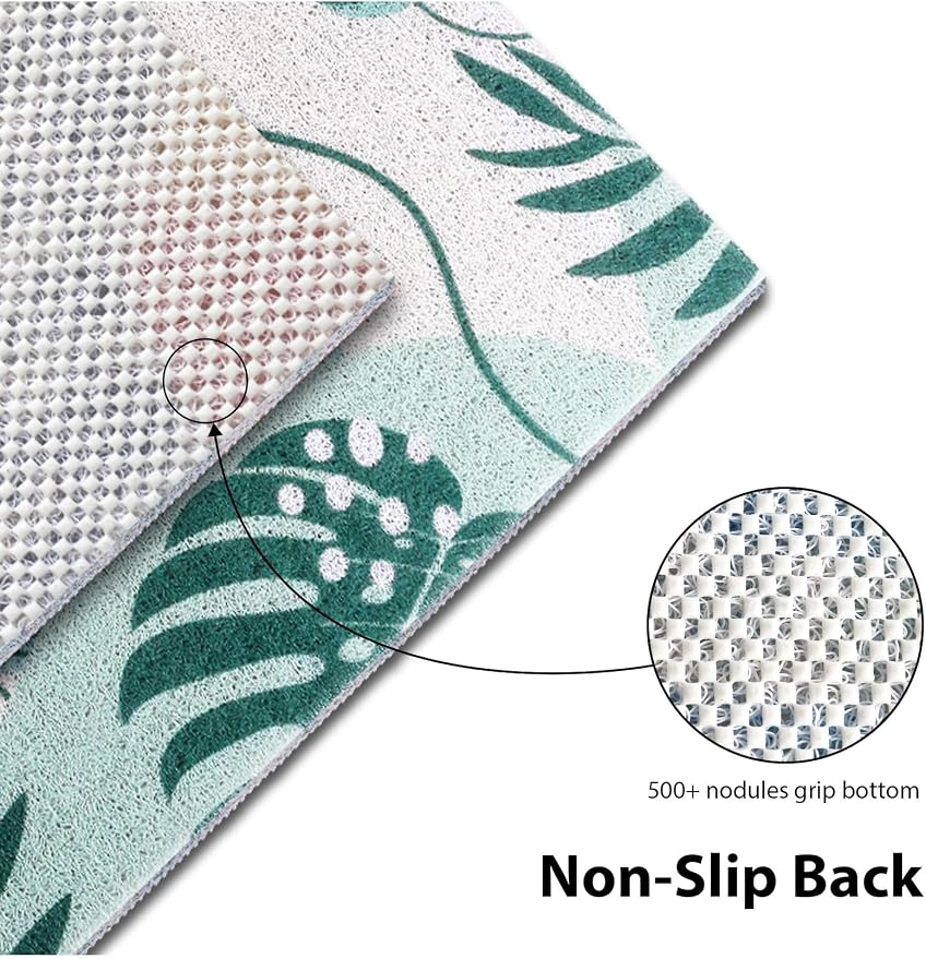 Extra Large Square Shower Mat, Yonala 36 x 36 Inch Stylish Non Slip Shower Mats for Inside Shower with Drain Hole in Middle, Soft Trimmable PVC Loofah Anti Slip Shower Mat, Quick Drying