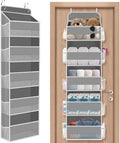 SpaceHacks 1 Pack Over The Door Organizer, Hanging Storage Organizer with Clear Window, 40lb Ultra Sturdy Large Capacity Room Organizer for Pantry Laundry Bathroom Nursery Closet Baby Essential (Grey)