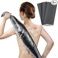 ARCH&M Exfoliating Washcloth, Japanese Bath Towel, Korean Exfoliation Scrub, Nylon Body Scrubber, Back Scrubber for Shower, Loofah Alternative - 3 Pack (Black x 3)
