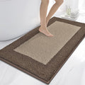 anllugs Bathroom Rugs 30" x 60", Non-Slip Extra Soft Absorbent Bath Rugs, Machine Washable Quick Dry Bath Mats for Bathroom Floor, Shower, Bathtub and Sink, Taupe & Dark Brown
