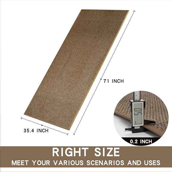 SUMLANS Kitchen Mat, Rubber Backing Cushioned Non Slip Kitchen Rugs for Floor, Absorbent Runner Comfort Standing Mat Rug Washable for Kitchen, Office, Home, 35.4"x71" (Brown)
