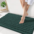Smiry Bathroom Rugs Mat 34x21, Extra Soft Absorbent Chenille Bath Rugs, Non Slip Rubber Backing Machine Washable Quick Dry Bath Mats for Bathroom Floor, Tub, Shower, Home Decor Accessories, Green