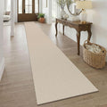 KOZYFLY Braided 2.5'x20' Runners Rugs for Hallway, Extra Long Washable Runner Rug, Woven Non Slip Kitchen Runner, Cotton Entryway Rug, Floor Carpet for Entry, Aisle, Hall, Ivory/Camel/Brown