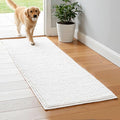 SUBRTEX Bathroom Rugs, 24" x 60" Chenille Bath Rug Soft Short Plush Bath Mat Soft Shower Mat Water Absorbent Shower Mat Quick Dry Machine Washable, White