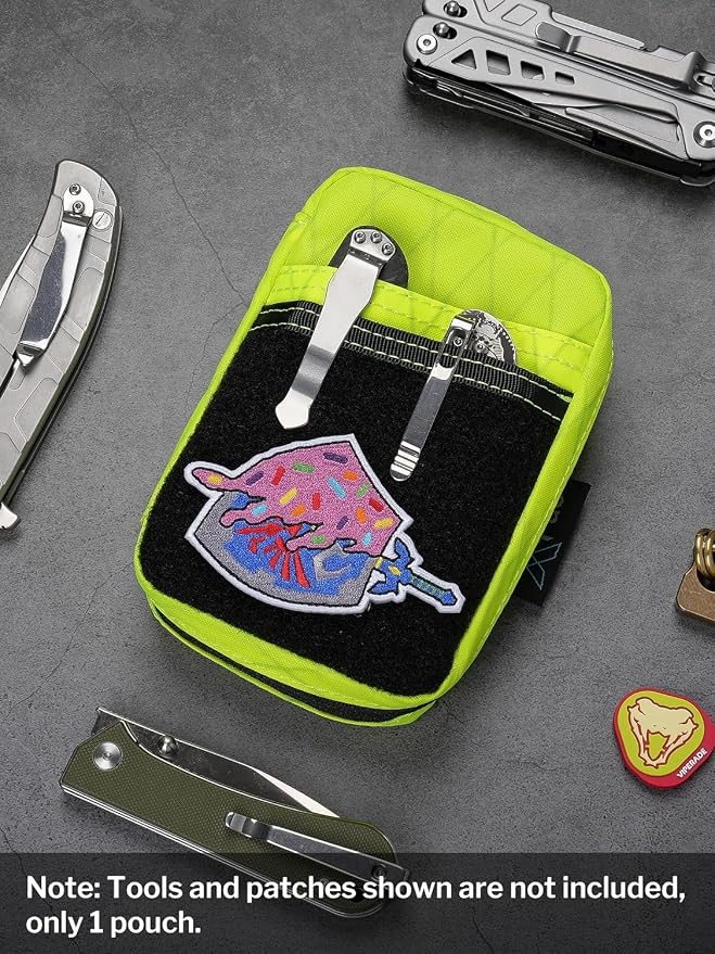 VIPERADE VE26 EDC Pouch Organizer with 11 Compartments, Small Tool Pouch with DIY Patches Area, EDC Pocket Organizer for Mutitools