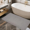 ZALL Grey Waffle Bath Mat,Super Absorbent Non Slip Bathroom Rug,Gray 24x48inch,Machine Washable Ultra Soft Floor Mats