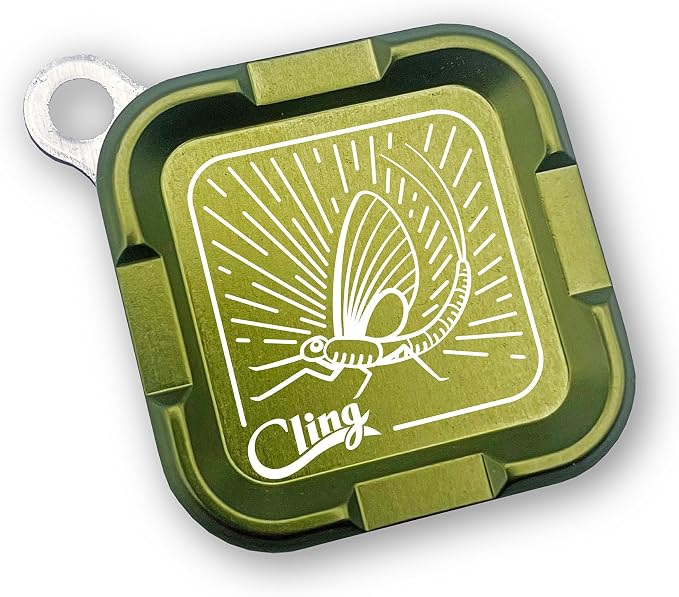 Cling Fishing Products Mag Grab® Mini – Compact Magnetic Fly Holder/Fly Patch & Organizer for Fly Fishing Vest, hat, Waders and Fishing Packs (Rising Dun, Deep Green)