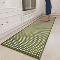 YDKGL Long Kitchen Runner Rugs Kitchen Mat Non Slip Washable, Super Absorbent Soft Chenille Braided Kitchen Mats for Floor, Rubber Backing Kitchen Floor Sink Standing Mat, Easy Clean, Green 17"x71"