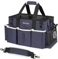 SCAVATA Wearable Caddy Bag, Cleaning Supplies Organizer With Handle & Shoulder Straps for Housekeepers, Under Sink & Car Tool Organizers With 4 Foldable Divider (NavyBlue)