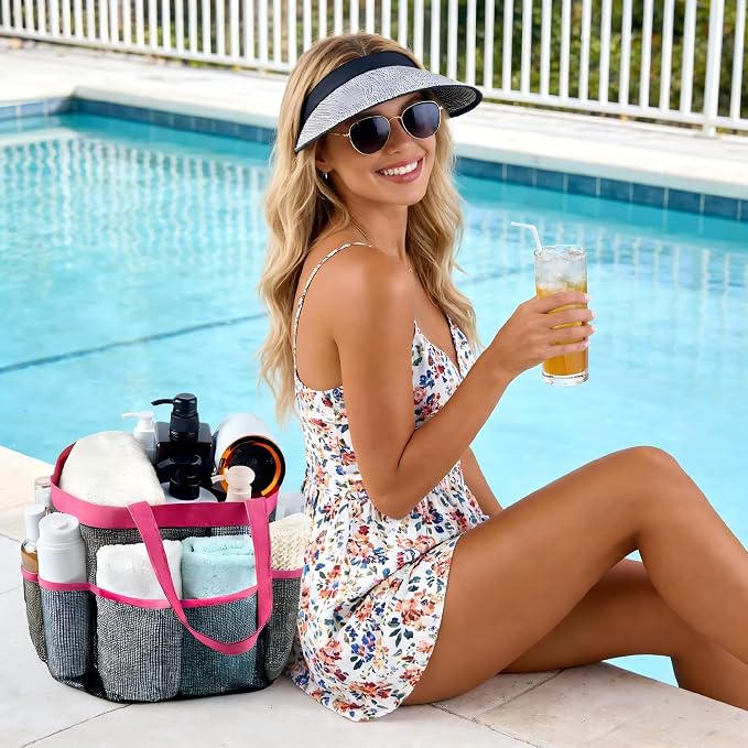 Attmu 2 Pack Mesh Shower Caddy Portable, Quick Dry Hanging Shower Tote Bag for College Dorm Room Essentials, Large Capacity Shower Caddy Dorm for Bathroom Gym Swimming