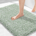 Yimobra Light Green and White Bath Rugs for Bathroom 32X20, Ultra Soft and Water Absorbent Bath Mats, Non Slip Plush Shower Rugs, Microfiber Thick Matts for Bathroom Floor/Tub, Machine Washable