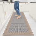 StepRite Kitchen Rugs, Kitchen Mats for Floor, 60"x20" Non-Slip Machine-Washable Kitchen Throw Rug, Absorbent Runner Rugs Office, Sink Standing Desk Mat, Decor Carpet, Khaki