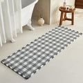 TYUU Waffle Runner Rug Bathroom, Long Boho Bathroom Rugs Non Slip Washable Absorbent Checkered Bathroom Mat Quick Dry Farmhouse Bath Mat, 72"x24" Black and White