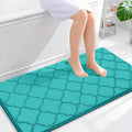 OLANLY Memory Foam Bath Mat Rug 44x24, Ultra Soft and Absorbent Bathroom Rugs, Non-Slip, Comfortable, Machine Washable Bath Carpet for Bathroom Floor, Tub, Shower and Home Decor Accessories, Teal