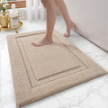 LUMI Ultra Soft Bathroom Rugs Non Slip with Rubber Backing, Absorbent Washable Bath Mat Quick Dry, Upgraded Premium Microfiber Plush Carpet for Bathtub and Shower Floor, Beige, 20x32