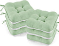 BETU Chair Cushions for Dining Chairs Set of 6,3.5" Thick Kitchen Table Chair Pads with Ties,Non Slip Backing and Covers, Home Decor Seat Cushion for Dining Room,Bar,Patio Chairs15.5"X15.5"X3.5"Green