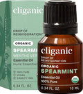 Cliganic USDA Organic Spearmint Essential Oil, 100% Pure Natural Undiluted, for Aromatherapy (10ml) | Non-GMO Verified