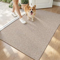 LUMI Ultra Thin Indoor Door Mat for Entrance 32"x48", Non Slip Entryway Mat, Low Profile Doormat, Unique Herringbone Design Carpet for Inside, Patio, Porch, Deep Beige