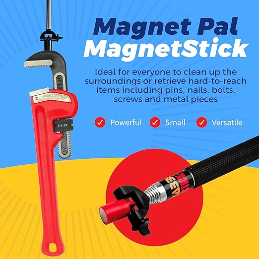 Magnet Pal MagnetStick 39" Telescoping Magnetic Pickup Tool, Retractable Magnet Pickup Tools, Picker Upper Grabber with Neodymium Anti-Rust, Heavy Duty Extendable Arm