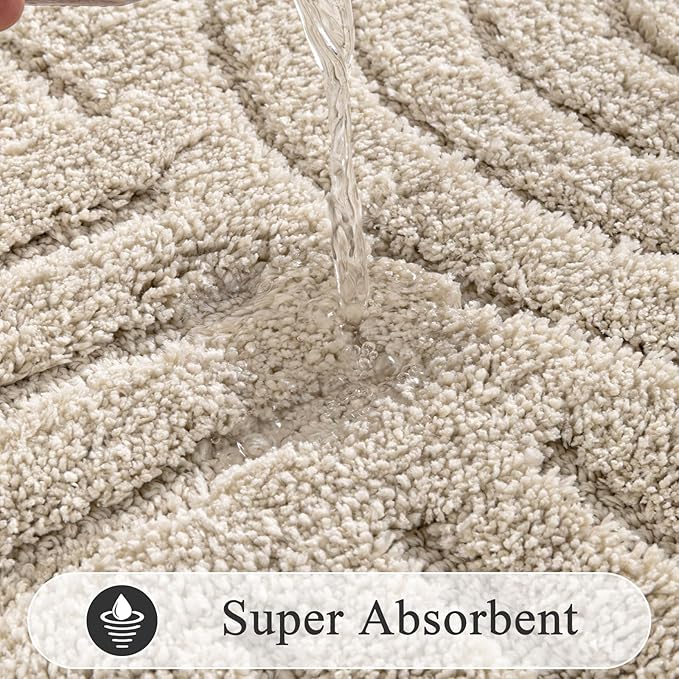 SHACOS Super Soft Bathroom Runner Rugs 24"x60" Non Slip Boho Bathroom Mats Microfiber Absorbent Carpet for Bath Room Machine Washable Shaggy Bath Rugs for Shower Bathtub Home Decor, 2'x5'