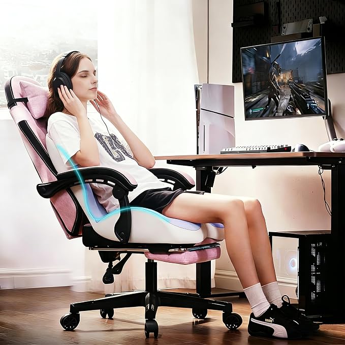 Seat Cushion for Office Chair and Car, Lumbar Support Pillow for Office Chair, Memory Foam Ergonomic Seat Cushion for Long Sitting, Back & Tailbone Pain, Sciatica - Purple & Gray