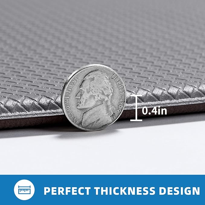 Kitchen Mats for Floor 2 Piece - 17"x29"+17"x47" Anti Fatigue Mats for Kitchen Floor - Non Slip Cushioned Rugs for Standing - Grey