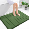 OLANLY Memory Foam Bath Mat 40x32, Super Soft Absorbent Bathroom Rugs, Quick Dry, Machine Washable Shower Floor Rugs, Bathmat Carpet, Bathroom Home Decor Accessories, Olive Green