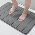 Buganda Memory Foam Bath Mat, 30" x 20", Ultra Soft and Non-Slip Bathroom Rugs, Water Absorbent and Machine Washable Bath Rug for Bathroom, Shower, and Tub, Grey
