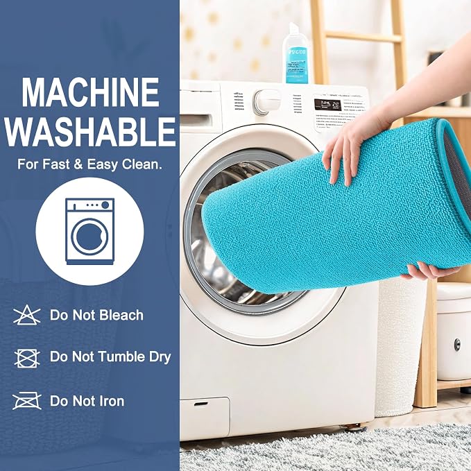 OLANLY Thick Memory Foam Bathroom Runner Rugs 44x24, Extra Soft Absorbent Long Bath Rug, Quick Dry, Non-Slip, Machine Washable Bath Mats for Bathroom, Tub and Shower, Home Decor Accessories, Aqua Sky