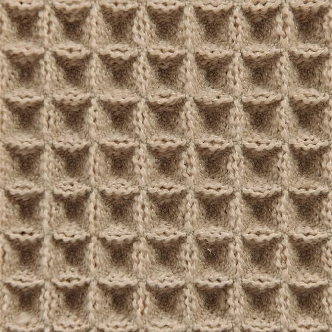 JIUZHEN Set of 2 Waffle Bath Mats Super Absorbent Boho Bath Rugs Non Slip Washable Bathroom Rugs Ultra Soft Machine Washable Shower Mats for Bathroom Floor, Tub, 16" x 24" +24" x 36", Brown