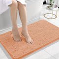 OLANLY Small Bathroom Rugs 24x16, Extra Soft Absorbent Chenille Bath Rugs, Rubber Backing Quick Dry, Machine Washable Bath Mats for Bathroom Floor, Tub and Shower, Home Decor Accessories, Peach