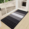 Kitinjoy Indoor Outdoor Door Mat, 47x24 Non-Slip Absorbent Dirt Trapper, Low-Profile Washable Inside Entrance Front Floor Mat, Sturdy Soft Entry Dotted Ombre Doormats for Entryway, Black