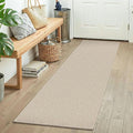 KOZYFLY Runners for Hallways 2x5 ft Washable Kitchen Runner Non Slip Rubber Backed Hall Runners Cotton Entryway Runner Rugs for Indoor Backdoor Bedroom Kitchen, Ivory/Camel/Brown
