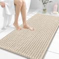 OLANLY Long Bathroom Rugs Runner 47x24, Thick Soft and Absorbent Chenille Bath Mat, Non-Slip, Machine Washable Quick Dry Bath Rugs for Tub Shower Floor, Home Decor Accessories, Sand