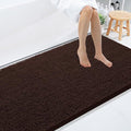 Smiry Luxury Chenille Bathroom Rugs 71x47, Extra Soft and Absorbent Shaggy Bath Mat, Machine Washable, Non-Slip Plush Carpet Runner for Tub, Shower, and Floor, Home Decor Accessories, Brown
