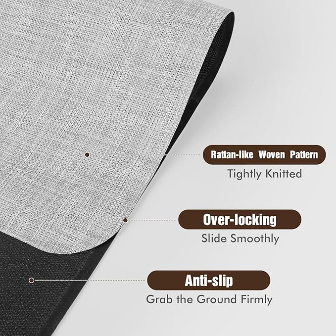 Blvornl Office Chair Mat for Hardwood Floor, 47.2"x 60" Desk Computer Chair Mat for Hard Wood and Tile Floor, Large Anti-Slip Hard Floor Protector Rolling Chair Mat, PVC Mat Desk Rug Light Grey