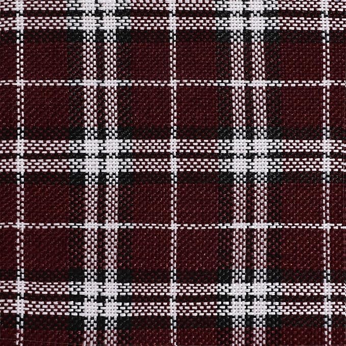 AAAAAcessories D-Shaped Chair Cushions, 2" Thick Dining Chair Pads with Ties and Removable, Machine-Washable Cover, 17" x 16", Set of 4, Red Checkered