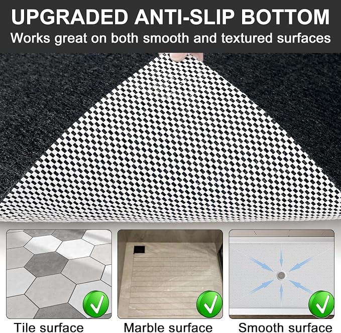 Extra Large Square Shower Mat for Inside Shower, 32 x 32 Inch Shower Floor Mat with Center Drain Hole, Designed for Walk-in Showers, Non-Slip Loofah Mat with Wide Coverage for Stable Standing