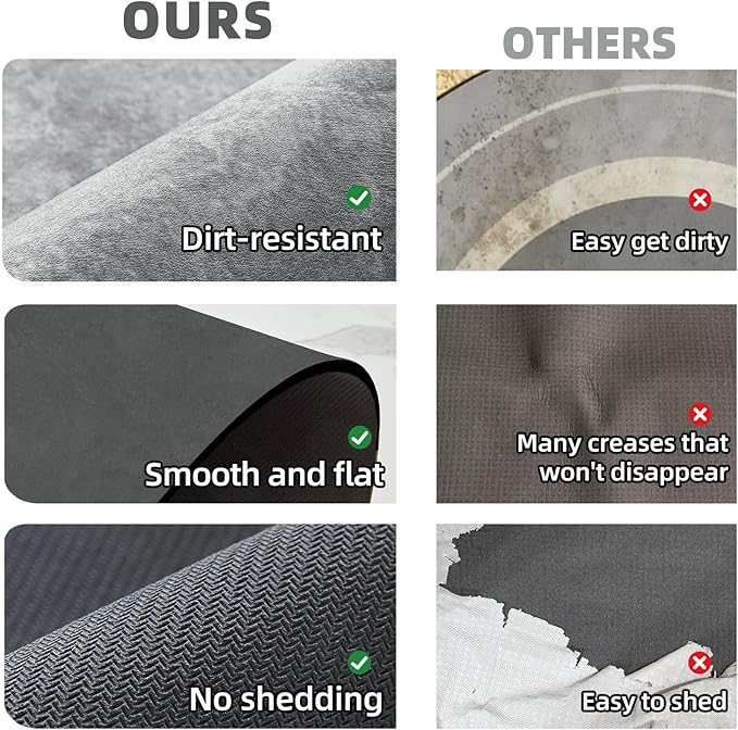 TYUU Bathroom Mat Quick Dry, Bathroom Rugs Non Slip Washable Thin Absorbent Bath Mat Fits Under Door Bathroom Floor Mat Perfect for Bath, Shower, or Sink 24"x70" Light Grey