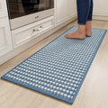 YDKGL Kitchen Runner Rugs Non Slip Washable, Super Absorbent Soft Chenille Braided Kitchen Mats for Floor Rubber Backing Sink Mat Standing Hallway Floor Mat, Easy Clean, Blue 17"x59"