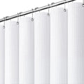 Dynamene White Fabric Shower Curtain, Waffle Weave Heavy Duty Thick Fabric Shower Curtains for Bathroom, 256GSM Weighted Hotel Luxury Cloth Shower Curtain Set with 12 Plastic Hooks, 72Wx72H, White