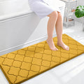 OLANLY Memory Foam Bath Mat Rug 47x20, Ultra Soft and Absorbent Bathroom Rugs, Non-Slip, Comfortable, Machine Washable Bath Carpet for Bathroom Floor, Tub, Shower and Home Decor Accessories, Yellow