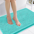 Smiry Luxury Chenille Bathroom Rugs 36x24, Extra Soft and Absorbent Shaggy Bath Mat, Machine Washable, Non-Slip Plush Carpet Runner for Tub, Shower, and Floor, Home Decor Accessories, Turquoise