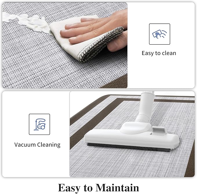 Mattitude Kitchen Mats Set of 2 Cushioned Anti-Fatigue Non-Skid Rug Sets Ergonomic Comfort Standing Mat for Kitchen, Floor, Office, Sink, Laundry,Chocolate