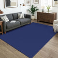KOZYFLY Washable 5x7 Living Room Rug, Non Slip Woven Area Rugs, Braided Floor Carpet for Entryway, Kitchen, Bedroom, Dining Room, Office, Cotton Rug Indoor Decor, Royal Blue/Navy