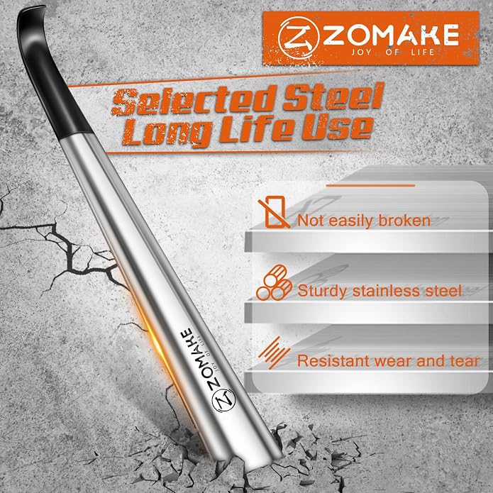 ZOMAKE Shoe Horn Long Handle for Seniors Men Women,Metal Long Shoehorn Boot Horn,16.5" Stainless Steel Shoe Spoon Helper