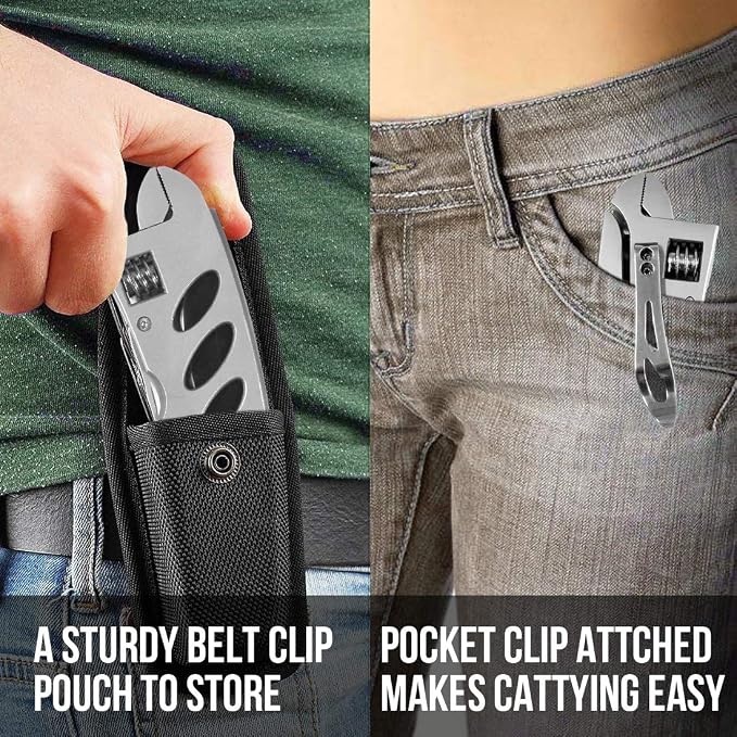 Multitool Wrench With 7 Tools/Pliers/Wire Cutter/Flat Screwdriver/Phillips Screwdriver/Portable Folding Multifunctional Adjustable Multi Purpose Stainless Steel Tool
